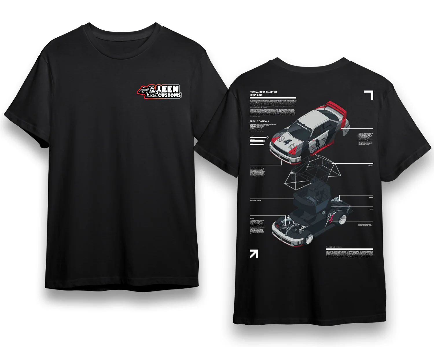 90 Quattro - Leen Customs Staple Tee Black