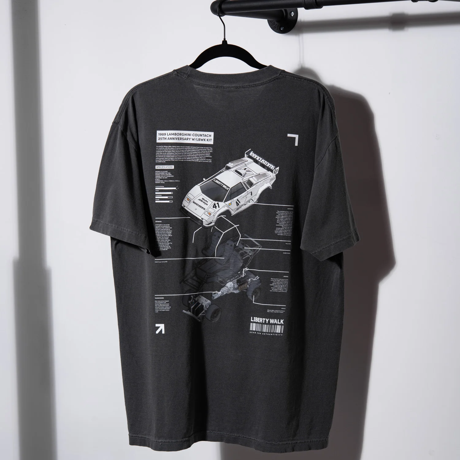 LC "LBWK Countach " Staple Tee - Black
